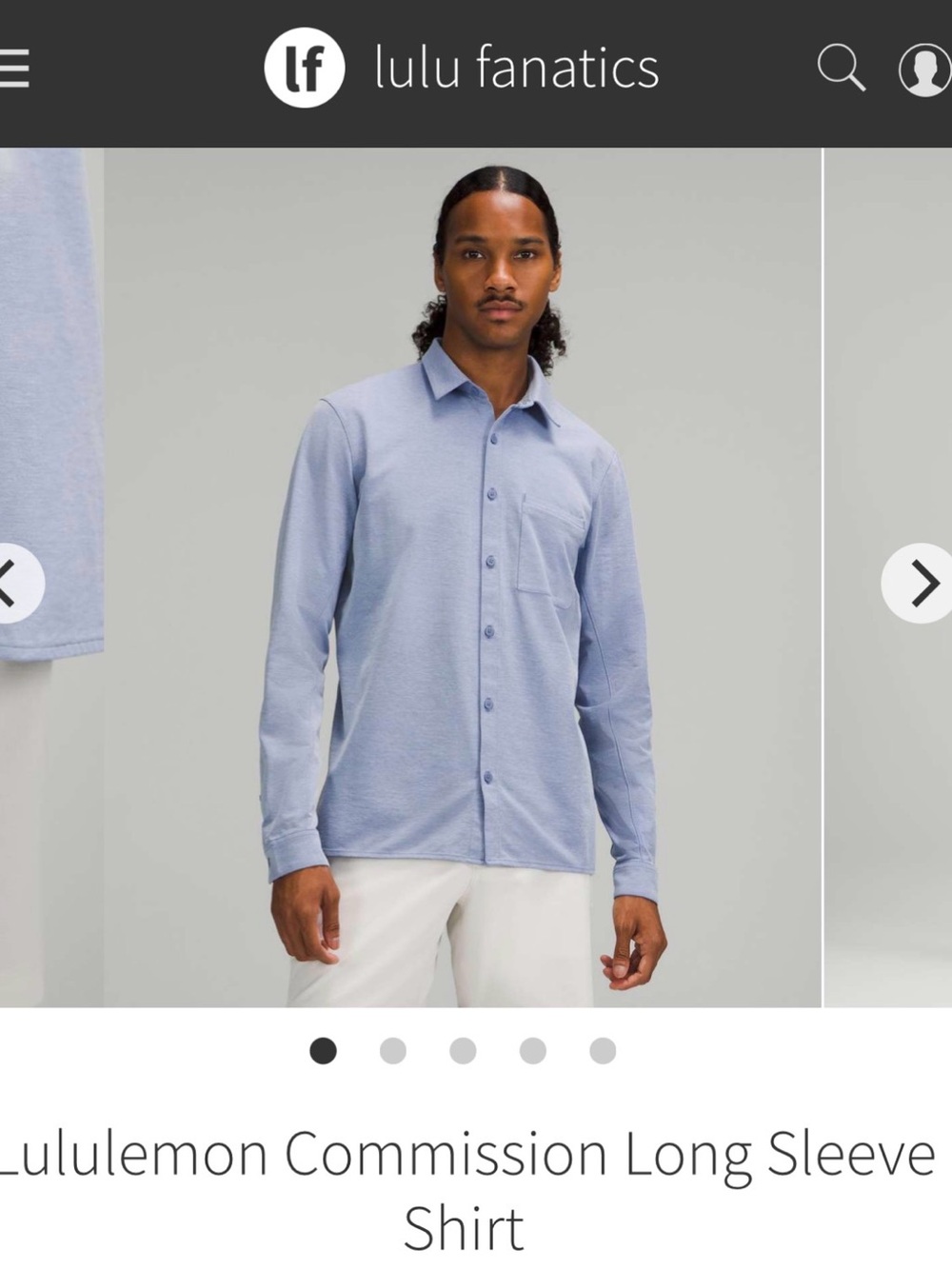 lululemon athletica Men's Heather Gray Long-Sleeve Button-Down Shirt